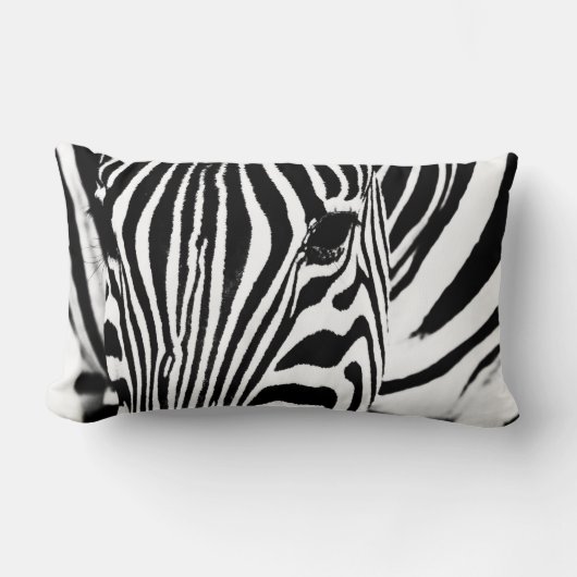 ゼブラポートレートモノクロ ランバークッション (正面)