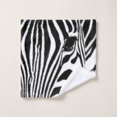 ゼブラポートレート白黒 バスタオルセット (ウォッシュタオル)