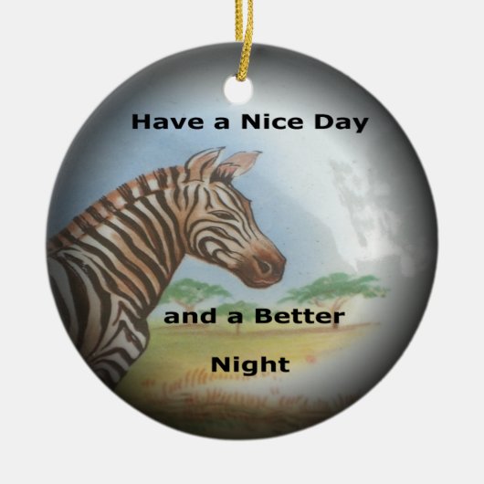 ゼブラポートレート、アンボセリ：サバンナの霊 セラミックオーナメント (正面)