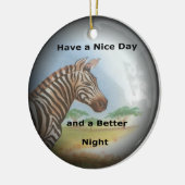 ゼブラポートレート、アンボセリ：サバンナの霊 セラミックオーナメント (左)