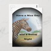 ゼブラポートレート、アンボセリ:サバンナの霊 ポストカード (正面/裏面)