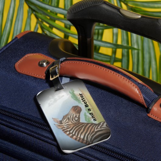 ゼブラポートレート、アンボセリ:サバンナの霊 ラゲッジタグ (正面インサイチュ1)