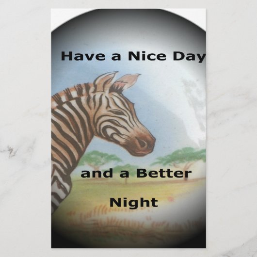 ゼブラポートレート、アンボセリ：サバンナの霊 便箋 (正面)