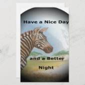 ゼブラポートレート、アンボセリ：サバンナの霊 便箋 (正面/裏面)