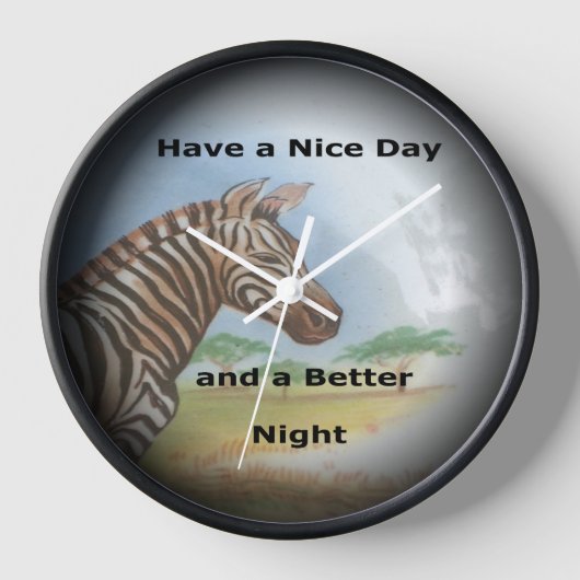 ゼブラポートレート、アンボセリ:サバンナの霊 壁時計 (正面)