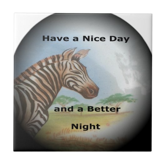 ゼブラポートレート、アンボセリ：サヴァンの精神 タイル (正面)