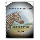 ゼブラポートレート、アンボセリ:サヴァンの精神 ノートブック (正面)