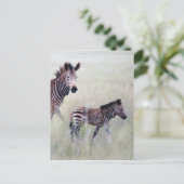 ゼブラママとベビー ポストカード (スタンド正面)