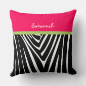 ゼブラメロンホットピンクパーソナライズスタイリッシュ クッション (裏面)