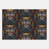 ゼブラモザイクのステンドグラス包装紙シート ラッピングペーパーシート (正面3)