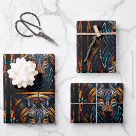 ゼブラモザイクのステンドグラス包装紙シート ラッピングペーパーシート