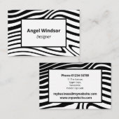 ゼブラモダンパターエレガントン名刺 名刺 (正面/裏面)