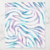 ゼブラモダンプリントグラムブルーパープルグリッター ワインラベル (シングルラベル)