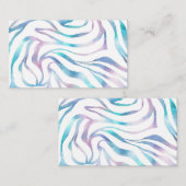 ゼブラモダンプリントグラムブルーパープルグリッター 名刺 (正面/裏面)