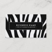 ゼブラモダンプリントブラック&ホワイトQRコード&社会 名刺 (正面)