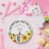 ゼブラモダンホワイトパンプキンひまわりの赤ちゃんシャワー ペーパープレート (パーティー)