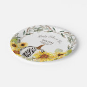 ゼブラモダンホワイトパンプキンひまわりの赤ちゃんシャワー ペーパープレート (アングル)