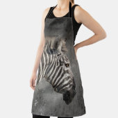 ゼブラモダンポートレートワイルドライフウォーター色 エプロン (インサイチュ)