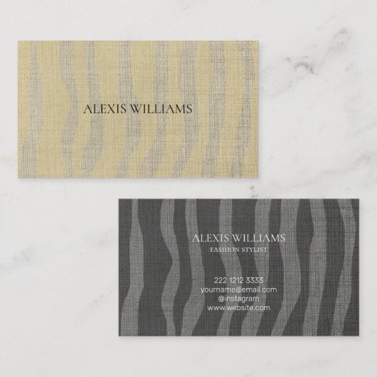 ゼブラモダン動物パターンプロフェッショナル 名刺 (正面/裏面)