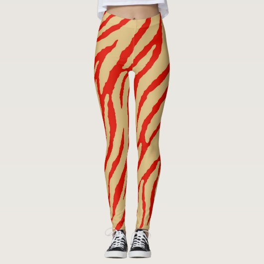 ゼブラモダン印刷パターン レギンス (正面)