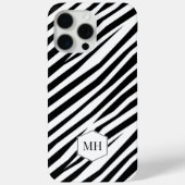 ゼブラモノグラムのブラック&ホワイトシック柄 Case-Mate iPhoneケース (裏面)