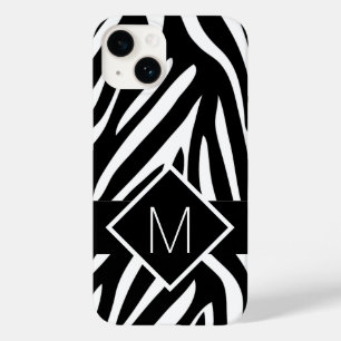 ゼブラモノグラムのプリントの白黒の線 Case-Mate iPhone 14ケース