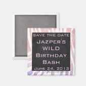 ゼブラモノグラムピンクと白 マグネット (正面/裏面)