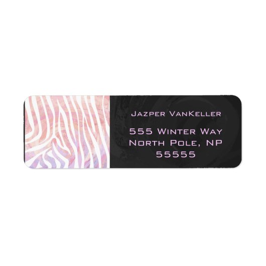 ゼブラモノグラムピンクと白 ラベル (正面)