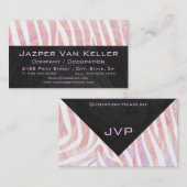 ゼブラモノグラムピンクと白 名刺 (正面/裏面)