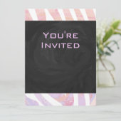 ゼブラモノグラムピンクと白 招待状 (スタンド正面)