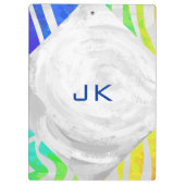 ゼブラモノグラムレインボーアンドホワイトプリント クリップボード (裏面)