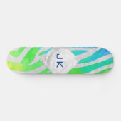 ゼブラモノグラムレインボーアンドホワイトプリント スケートボード (横)