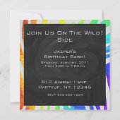 ゼブラモノグラムレインボーアンドホワイトプリント 招待状 (裏面)