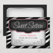 ゼブラユニークプリント「Sweet sixteen」招待状 招待状 (正面/裏面)