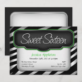 ゼブラユニークプリント「Sweet sixteen」招待状 招待状 (正面/裏面)