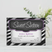 ゼブラユニークプリント「Sweet sixteen」招待状 招待状 (スタンド正面)