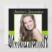 ゼブラライムグリーンフォトキンセアニェラ招待状 招待状 (正面)