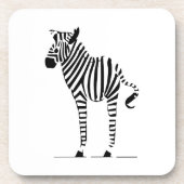 ゼブララバーブラック&ホワイトデコ懸命プラスチックコルク コースター (正面)