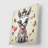 ゼブララブ1 スクエア壁時計 (傾斜)