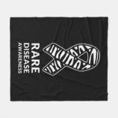 ゼブラリボン認識度希少疾患最小主義T-S フリースブランケット (正面(横))