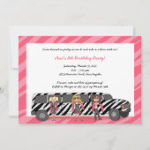 ゼブラリムガールズ招待状グラムバースデーパーティー 招待状 (正面)