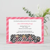 ゼブラリムガールズ招待状グラムバースデーパーティー 招待状 (スタンド正面)