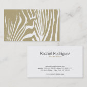 ゼブラリージェンシーイン金ゴールド&ホワイト 名刺 (正面/裏面)