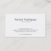 ゼブラリージェンシーイン金ゴールド&ホワイト 名刺 (裏面)