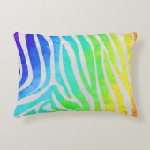 ゼブラレインボーアンドホワイトプリント アクセントクッション (正面)