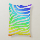 ゼブラレインボーアンドホワイトプリント アクセントクッション (裏面(縦))