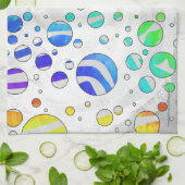 ゼブラレインボーアンドホワイトプリント キッチンタオル (折り畳み)