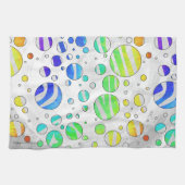 ゼブラレインボーアンドホワイトプリント キッチンタオル (横)