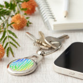 ゼブラレインボーアンドホワイトプリント キーホルダー (側面)