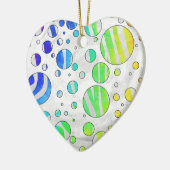 ゼブラレインボーアンドホワイトプリント セラミックオーナメント (左)